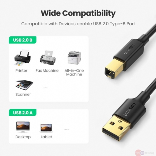 Ugreen USB To USB-B Tarayici Yazici Kablosu-3 Metre